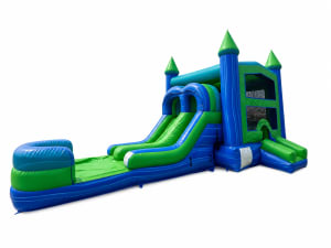 Aqua Bolt Bounce House with Dual Lane Slide (wet)