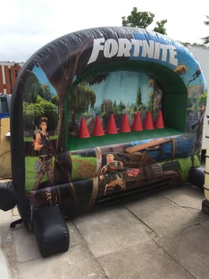 fortnite nerf shoot out - fortnite bouncy castle