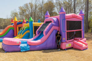 Deluxe Bounce House Party Package with Slide, Concession and Game