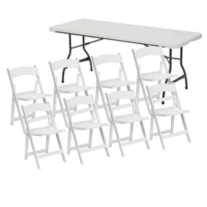 8ft Rectangular Table and 8 Garden Chair Sets