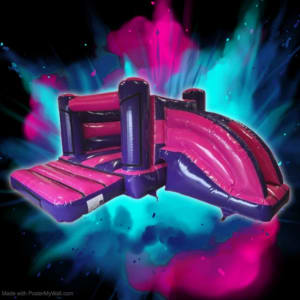PINK & PURPLE Castle with low slide (14ft by 18ft) - Halloween Theme