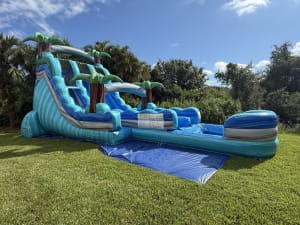 18ft INFLATABLE WATER SLIDE DOUBLE LANE, "BAHAMA MAMA BREEZE"