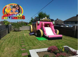 New Princess Carriage Bouncy Castle With Slide