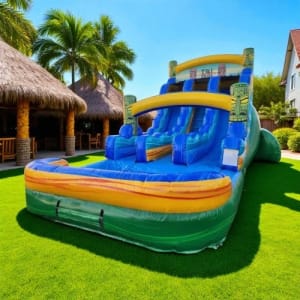 16' Tiki Shot Center Climb Double Lane Water Slide