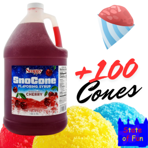 100 Servings: Cherry Snow Cone Syrup Pack