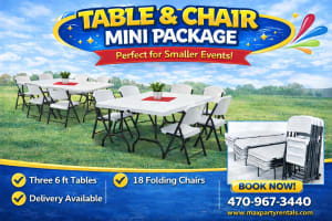Table Party Packet Mini (Three Tables + 18 Chairs)