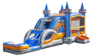 Orange Crush Bounce House with Water Slide (Wet)