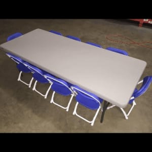 Kids 6' Banquet Table w/ 8 Kids Chairs