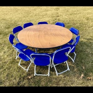 Kids 48" Round Table w/ 8 Kids Chairs