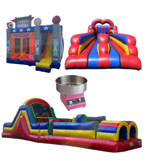 Ultimate Party Combo: Bounce House with Slide, Obstacle Course, Bungee Run & Concession
