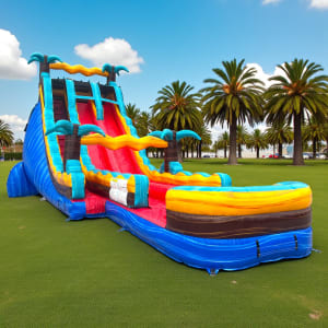 24' Tropic Shock Power Splash Dual Lane Water Slide