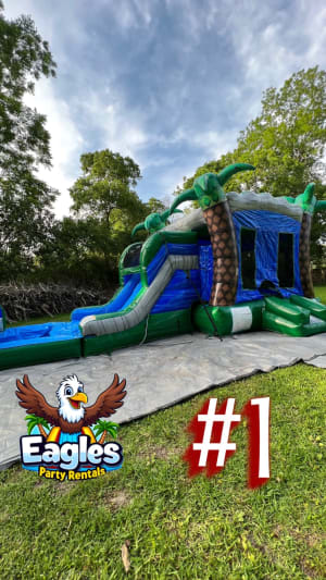 Tropical Combo Bounce House (dry)