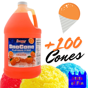 100 Servings: Orange Snow Cone Syrup Pack