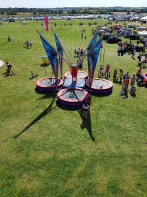 our bungee trampolines on a hire in a fairground bungee trampolines