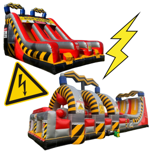 50' High Voltage Grinder Warped Wall & 18' High Voltage Double Lane Slide