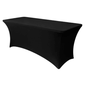 6ft Rectangular Table Black Spandex Cover