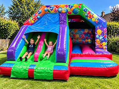 Twin Lane Slide Combo Bouncy Castle