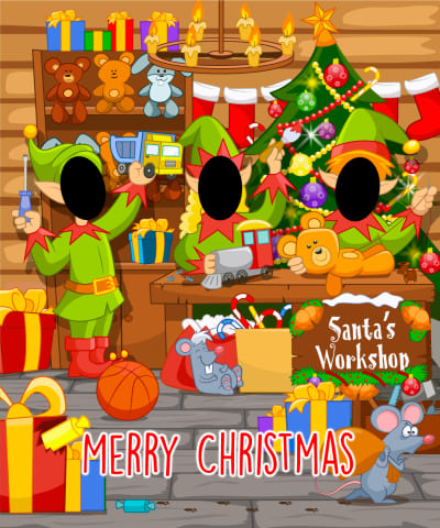 Santa's Workshop photo cut-out board
