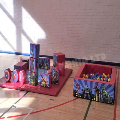Superheros Softplay, a soft play set for hire from Bounce Mania