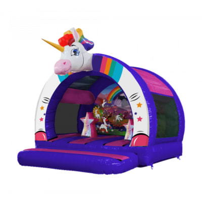 Curved Unicorn Jumper, a bouncy castle for hire from Crockerz Castles