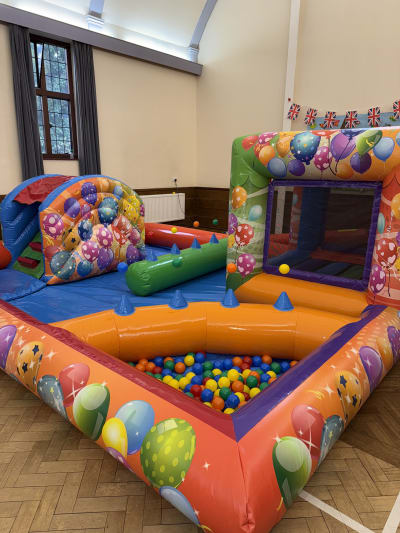 Rainbow Party Toddler Activity Park ( INDOORS ONLY ), a toddler inflatable for hire from Elmbridge Inflatables