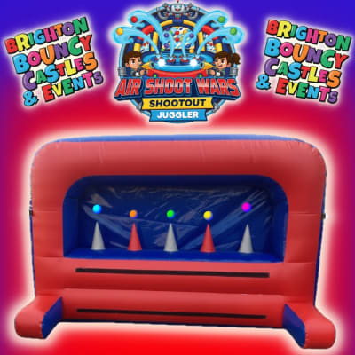 Air shoot Wars Shootout Juggler, a inflatable game for hire from Brighton Bouncy Castles