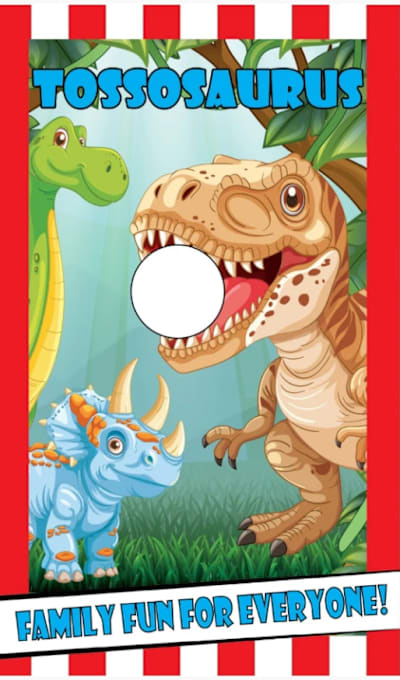 DINO TOSSOSAURUS GAME, a inflatable game for hire from Bouncy Castle Club