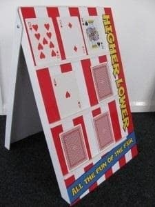 Higher Lower Side Stall Game, a inflatable game for hire from Abc Party Hire