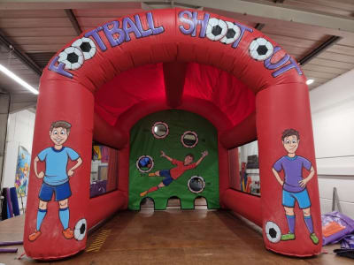 Football Shoot Out, a inflatable game for hire from Harry's Quads 'N' Castles