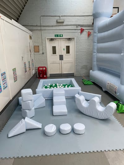 19 Pcs Pastel Blue Soft Play & Ball Pit, a soft play set for hire from Jump N Joy Inflatables
