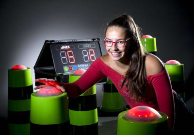 (IG-03) Interactive Sport Cones x 10 (HIT), a inflatable game for hire from KiDz Parties LLP