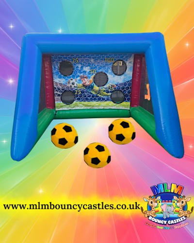 Inflatable Football Shootout, a inflatable game for hire from MLM Bouncy Castles