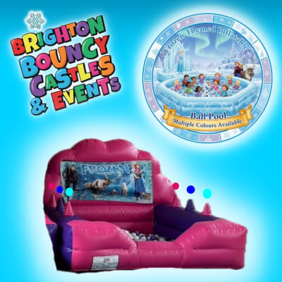 Frozen Themed Inflatable Ball Pool, a soft play set for hire from Brighton Bouncy Castles