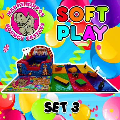 Soft Play Set 3 - Circus Ball Pool, a soft play set for hire from Happy Hippos Bouncy Castles