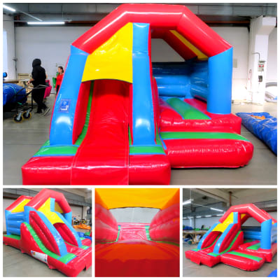 Bounce & Slide 7, a bounce and slide combo for hire from BJ's Bouncy Castles & Soft Play Hire