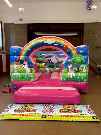 Low Height Unicorn Theme Bouncer, a bouncy castle for hire from Jump N Joy Inflatables