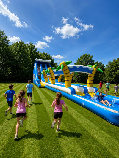 Waterfall Drop Water Slide Hire UK, a inflatable slide for hire from Water Slide Hire