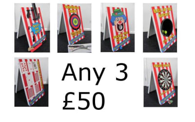 Side Stall Games, a inflatable game for hire from Abc Party Hire