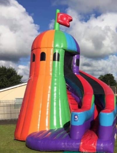 Helter Skelter Slide, a inflatable slide for hire from Croydon Bouncy Castles
