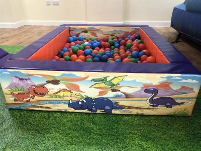 Dinosaur Ball Pool, a soft play set for hire from Chloe's Castles