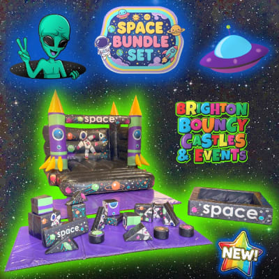 space bundle set softplay castle ball pool, a party package for hire from Brighton Bouncy Castles