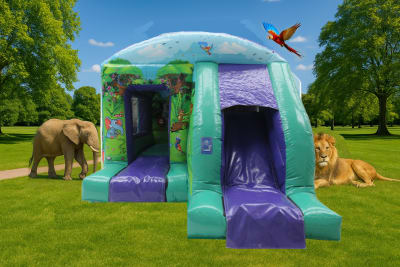 18ft x 13ft Jungle Slide, a inflatable slide for hire from Bouncy Castle Factory