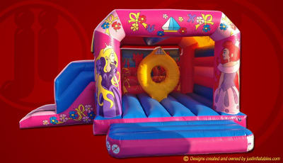 18 x 14 Princess Gem Bounce and Slide, a bounce and slide combo for hire from Jump & Bounce