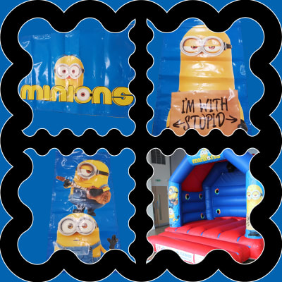 (BC-5) "Minions" Red & Blue Themed Bouncy Castle, a bouncy castle for hire from KiDz Parties LLP