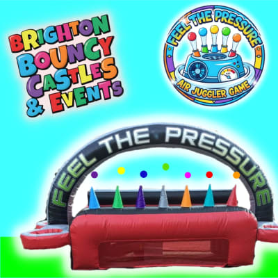 Feel The Pressure Air Juggler Game, a inflatable game for hire from Brighton Bouncy Castles