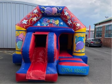 Party Front Slide Combo, a bounce and slide combo for hire from Bouncy Castle Club