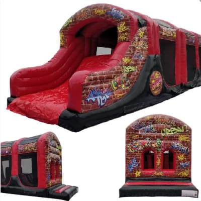 Red & Black Graffiti Theme 127ft 6 part Assault Course