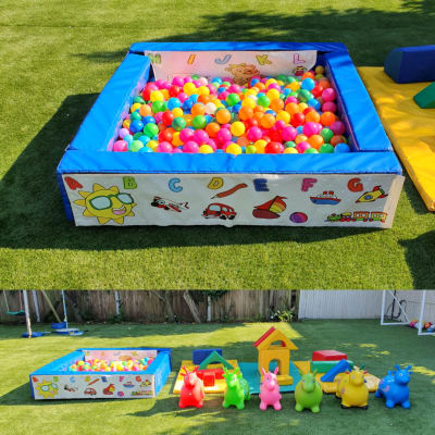 BABY ABC BLUE BALL PIT & SOFT PLAY EQUIPMENT SET, a soft play set for hire from All Bounce Surrey