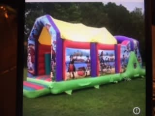 Pirate Obstacle Course, a assault course for hire from Happy Days Bouncy Castles