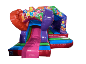 3D Multicoloured Disco Bouncy Castle, a bouncy castle for hire from Kendall's Castles